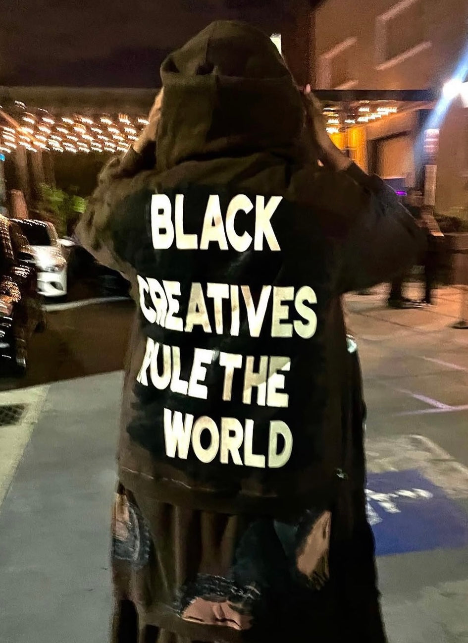 Hand Painted Black Creatives Zip Up