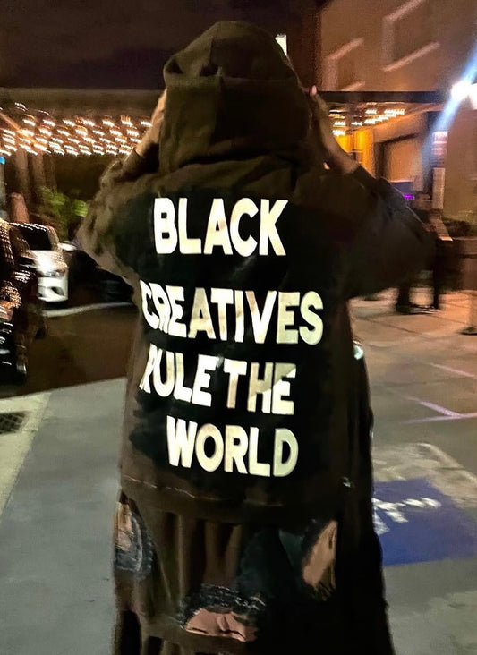 Hand Painted Black Creatives Zip Up